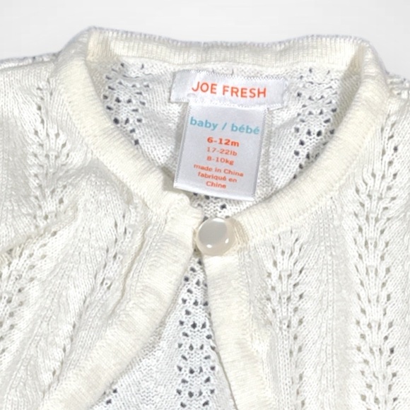 4/$20 Joe Fresh White Cropped Sweater - Picture 2 of 3